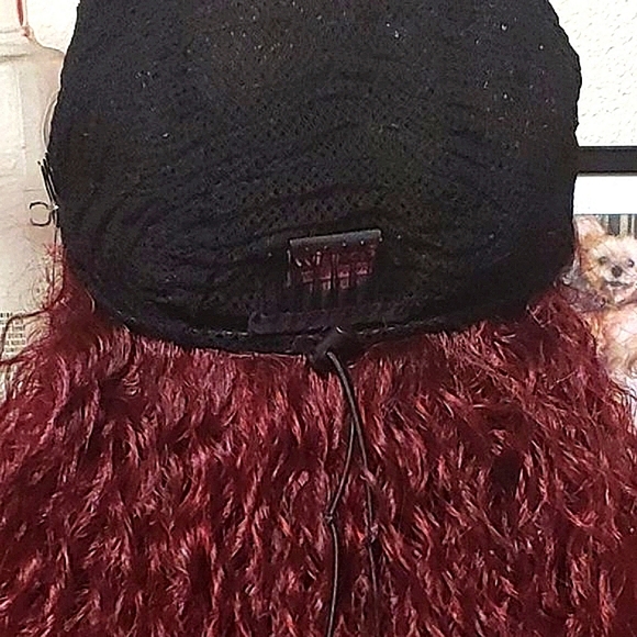 Outre Converti-Cap Half-Wig: Pina Curl Ada (Color Available: DR Red Velvet) - Picture 10 of 14